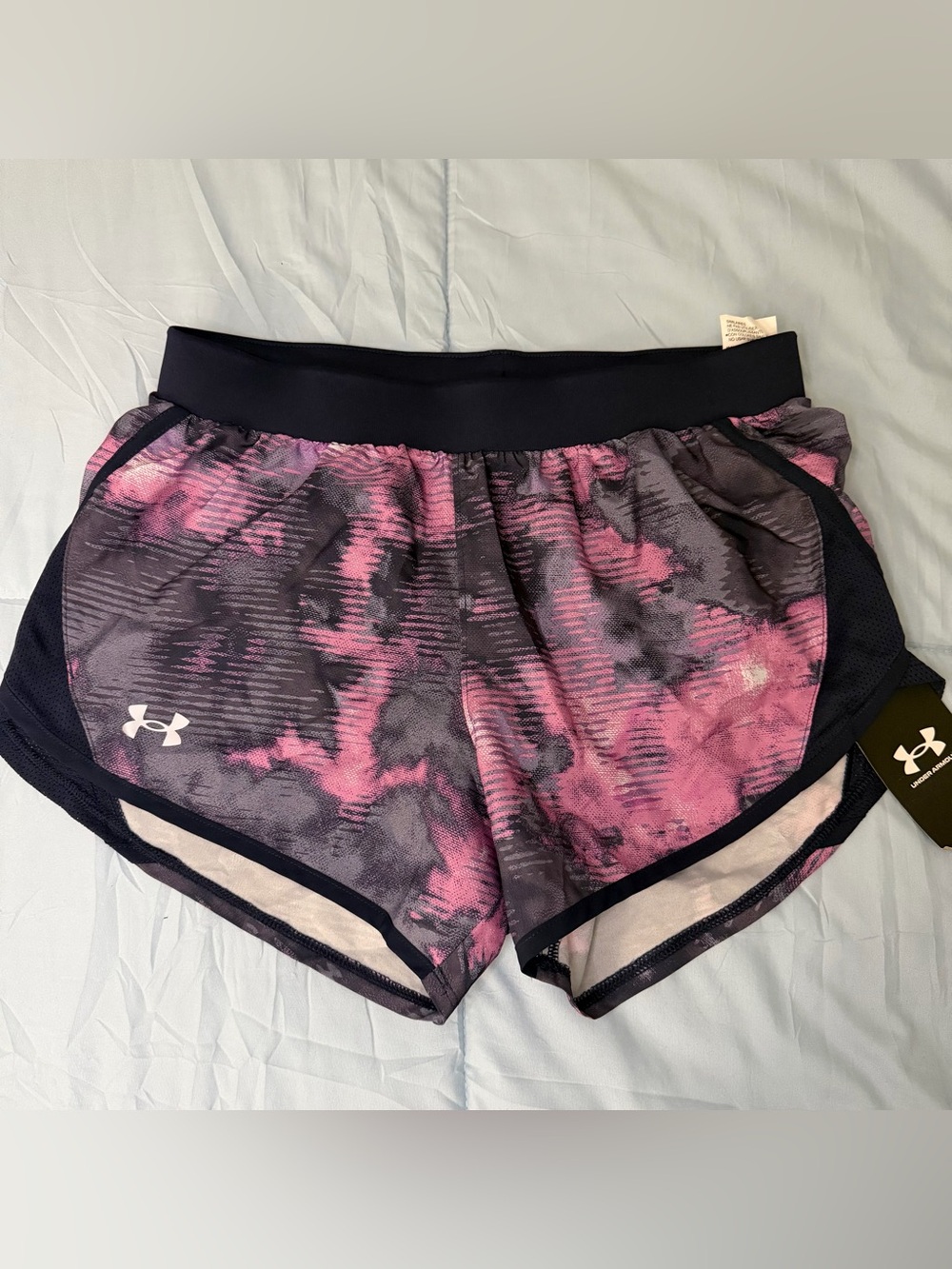 Under Armour Women’s Pink and Gray Tie-Dye Athletic Shorts